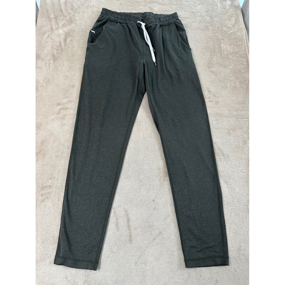 Vuori Ponto Performance Joggers Men's M Green Drawstring Travel Sweatpants EUC